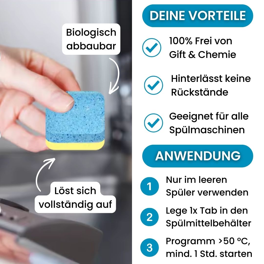 Umweltfreundliche Spülmaschinen-Reiniger